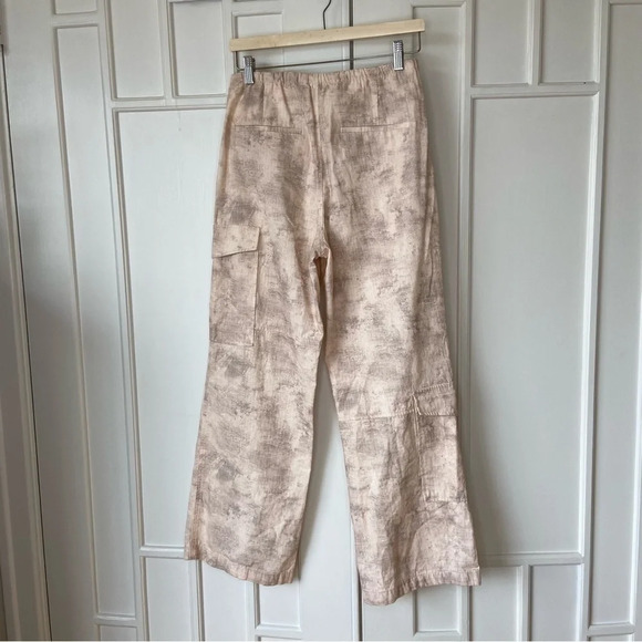 ZARA PRINTED CARGO PANTS PINK WHITE Size Small Wide Leg excellent condition - Picture 12 of 13